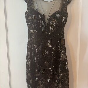 Jovani Black Sequin Dress size 6